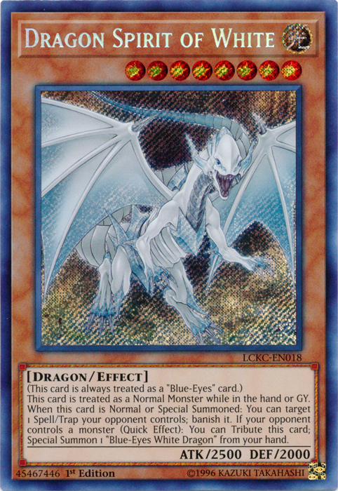 Dragon Spirit of White [LCKC-EN018] Secret Rare | Deep Dive Games St. Marys