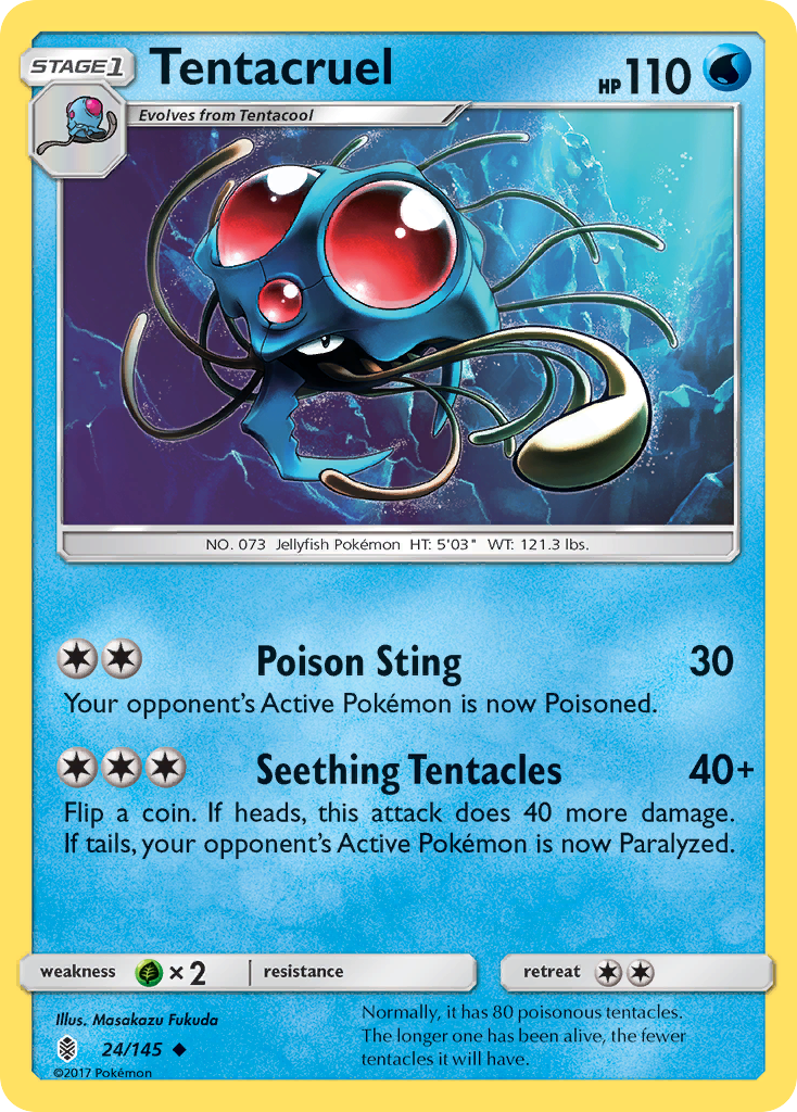 Tentacruel (24/145) [Sun & Moon: Guardians Rising] | Deep Dive Games St. Marys