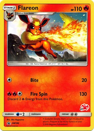 Flareon (SM186) (Charizard Stamp #27) [Battle Academy 2020] | Deep Dive Games St. Marys