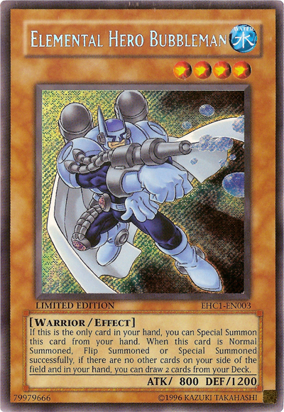 Elemental Hero Bubbleman [EHC1-EN003] Secret Rare | Deep Dive Games St. Marys