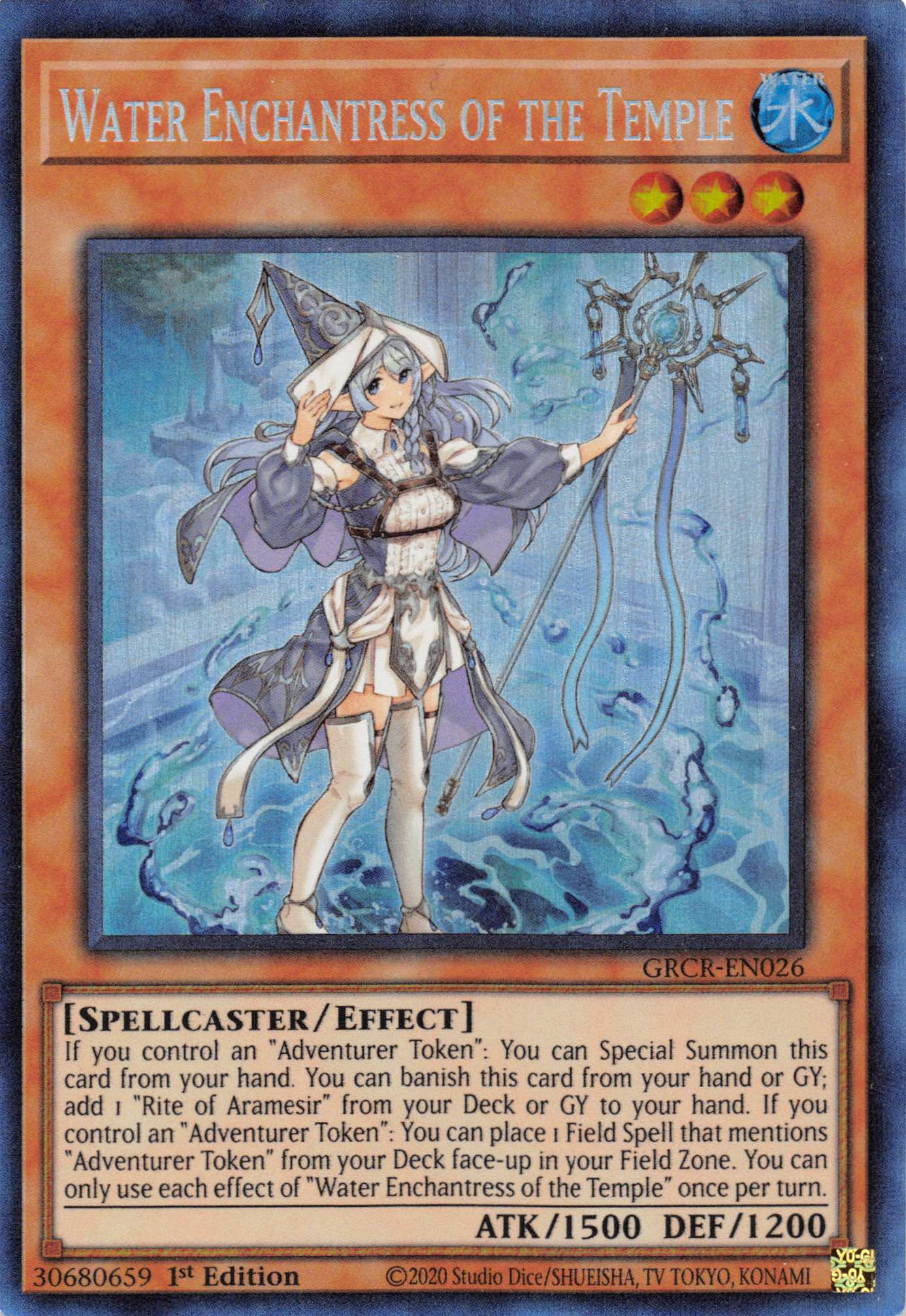 Water Enchantress of the Temple [GRCR-EN026] Collector's Rare | Deep Dive Games St. Marys