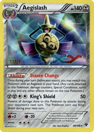 Aegislash (86/146) (Staff Prerelease Promo) [XY: Black Star Promos] | Deep Dive Games St. Marys