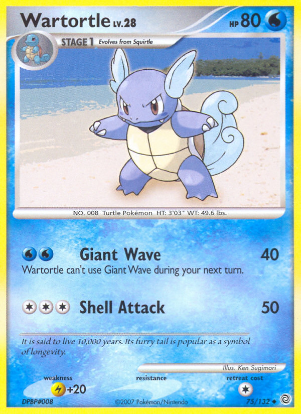 Wartortle (75/132) [Diamond & Pearl: Secret Wonders] | Deep Dive Games St. Marys