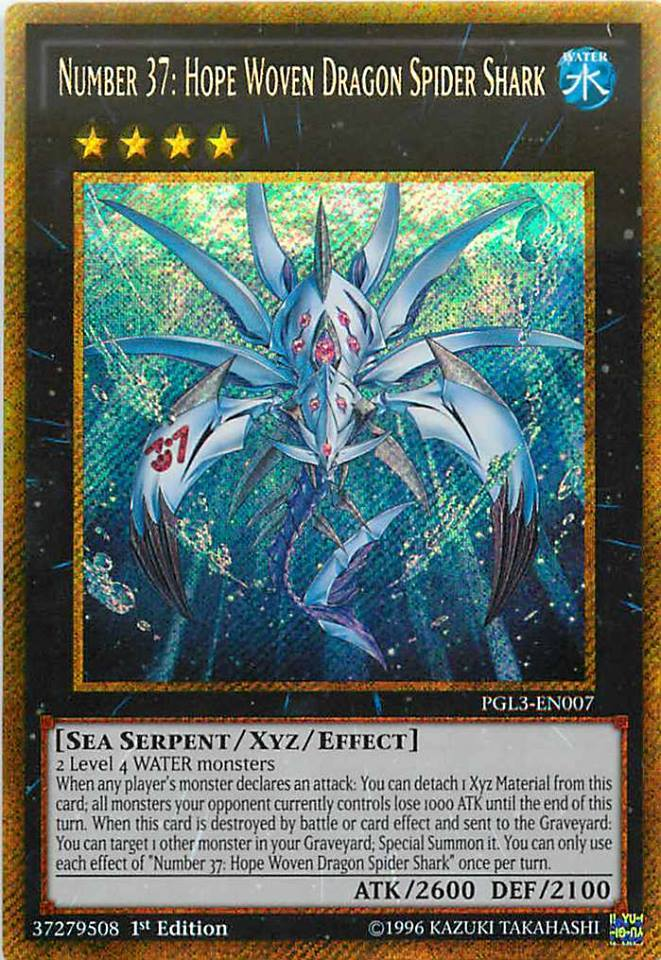 Number 37: Hope Woven Dragon Spider Shark [PGL3-EN007] Gold Secret Rare | Deep Dive Games St. Marys