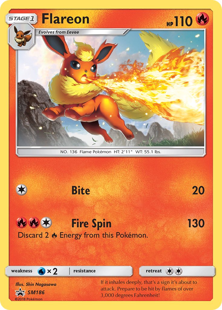 Flareon (SM186) [Sun & Moon: Black Star Promos] | Deep Dive Games St. Marys