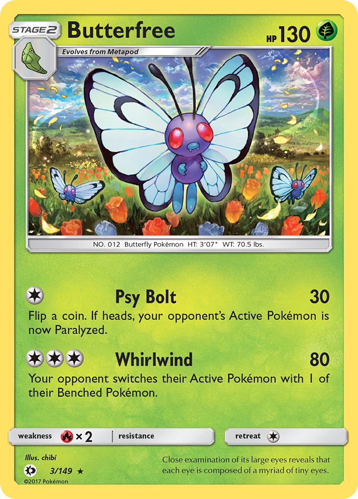 Butterfree (3/149) [Sun & Moon: Base Set] | Deep Dive Games St. Marys