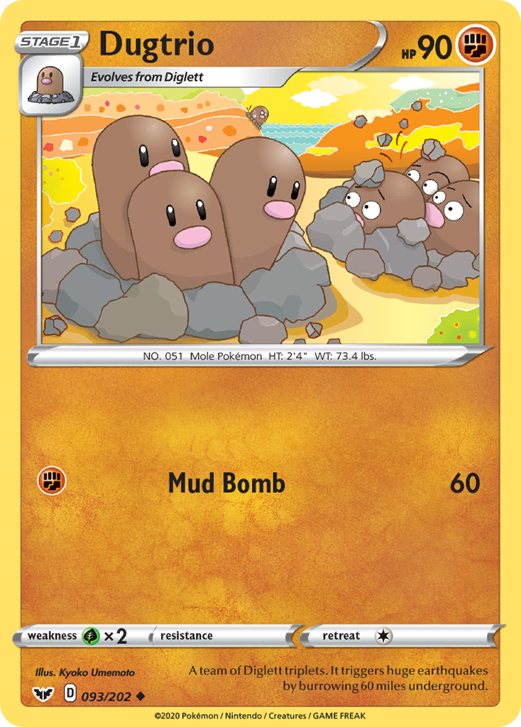 Dugtrio (093/202) [Sword & Shield: Base Set] | Deep Dive Games St. Marys