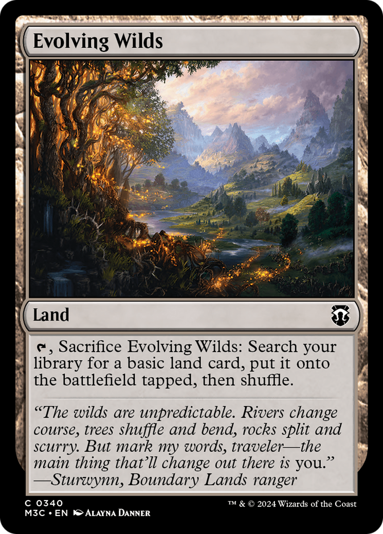 Evolving Wilds (Ripple Foil) [Modern Horizons 3 Commander] | Deep Dive Games St. Marys