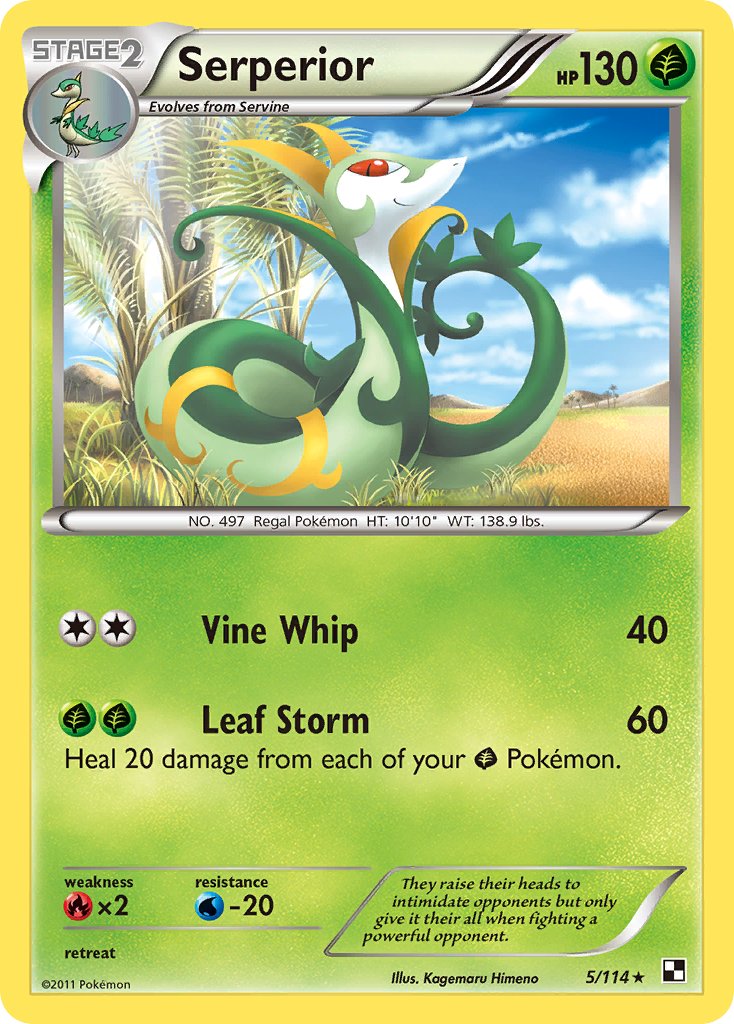 Serperior (5/114) (Cracked Ice Holo) (Theme Deck Exclusive) [Black & White: Base Set] | Deep Dive Games St. Marys