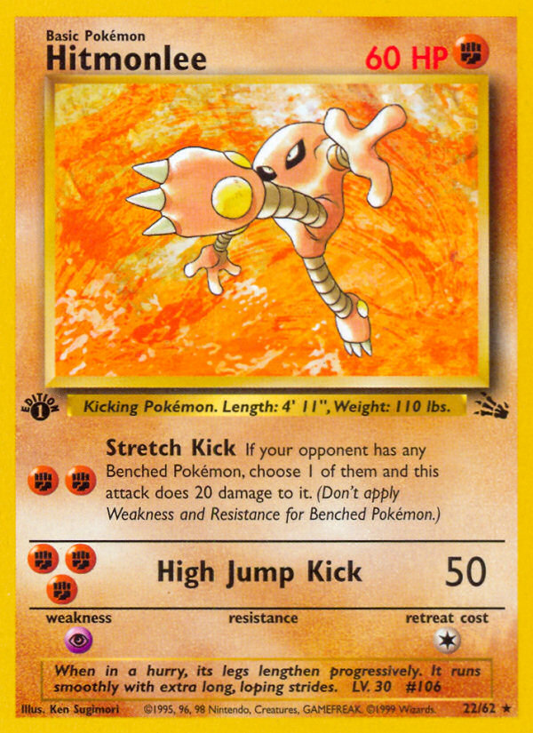 Hitmonlee (22/62) [Fossil 1st Edition] | Deep Dive Games St. Marys