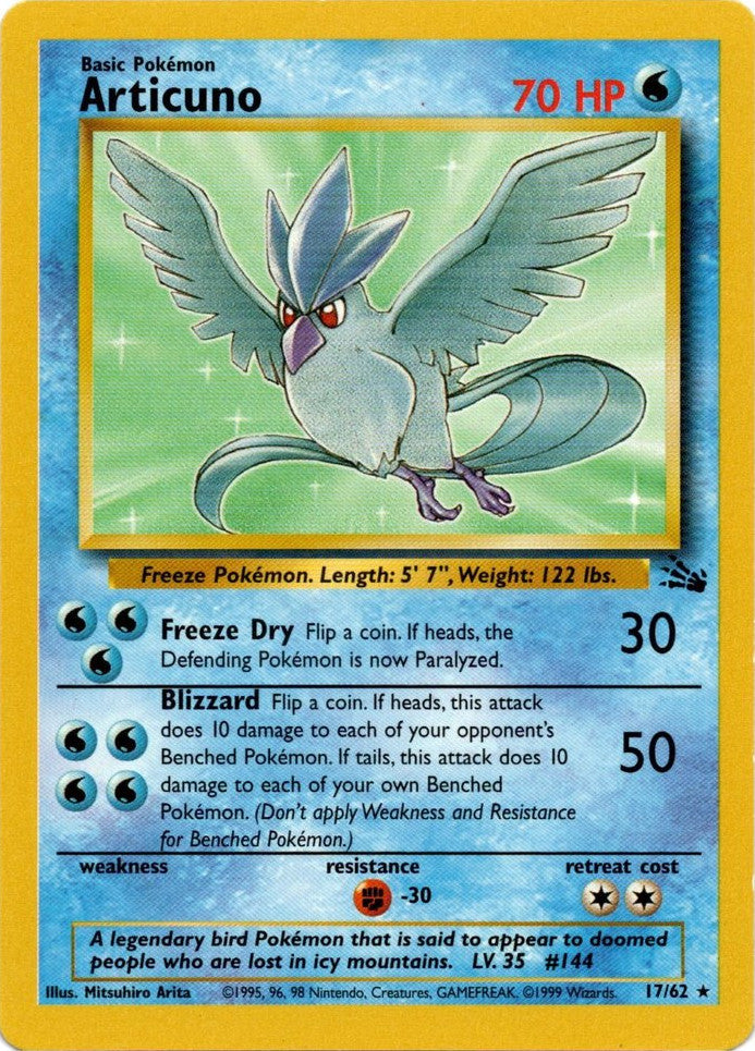 Articuno (17/62) [Fossil Unlimited] | Deep Dive Games St. Marys