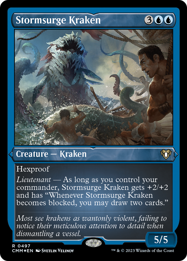 Stormsurge Kraken (Foil Etched) [Commander Masters] | Deep Dive Games St. Marys