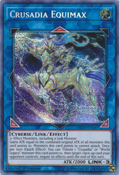 Crusadia Equimax [MP19-EN107] Prismatic Secret Rare | Deep Dive Games St. Marys