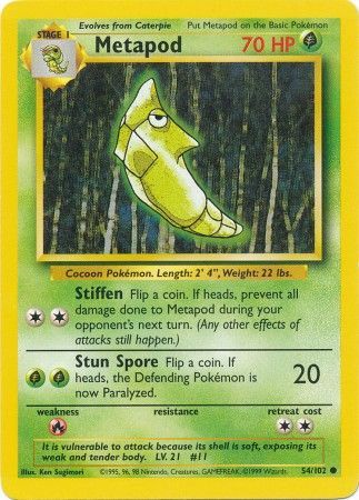 Metapod (54/102) [Base Set Unlimited] | Deep Dive Games St. Marys