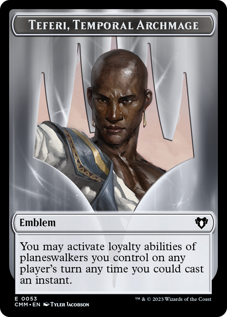 Teferi, Temporal Archmage Emblem [Commander Masters Tokens] | Deep Dive Games St. Marys