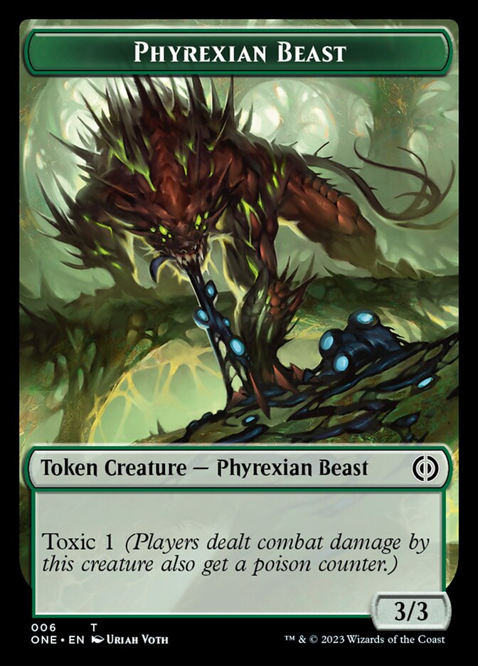 Rebel // Phyrexian Beast Double-Sided Token [Phyrexia: All Will Be One Tokens] | Deep Dive Games St. Marys