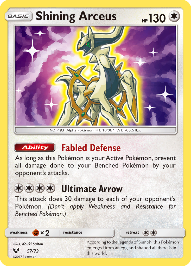 Shining Arceus (57/73) [Sun & Moon: Shining Legends] | Deep Dive Games St. Marys