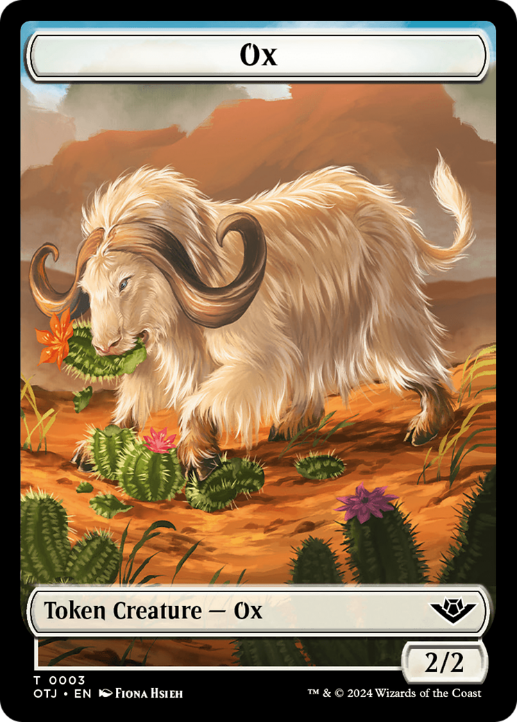 Treasure // Ox Double-Sided Token [Outlaws of Thunder Junction Tokens] | Deep Dive Games St. Marys