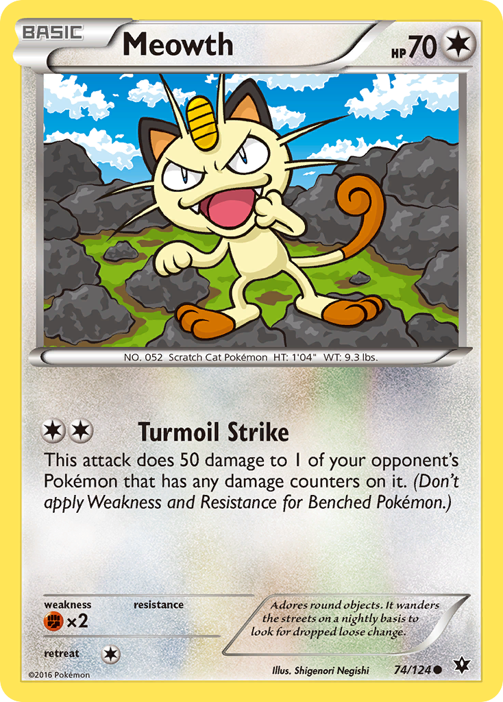 Meowth (74/124) [XY: Fates Collide] | Deep Dive Games St. Marys