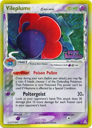 Vileplume (17/110) (Delta Species) (Stamped) [EX: Holon Phantoms] | Deep Dive Games St. Marys