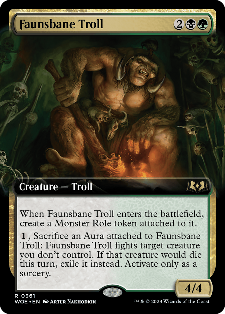 Faunsbane Troll (Extended Art) [Wilds of Eldraine] | Deep Dive Games St. Marys