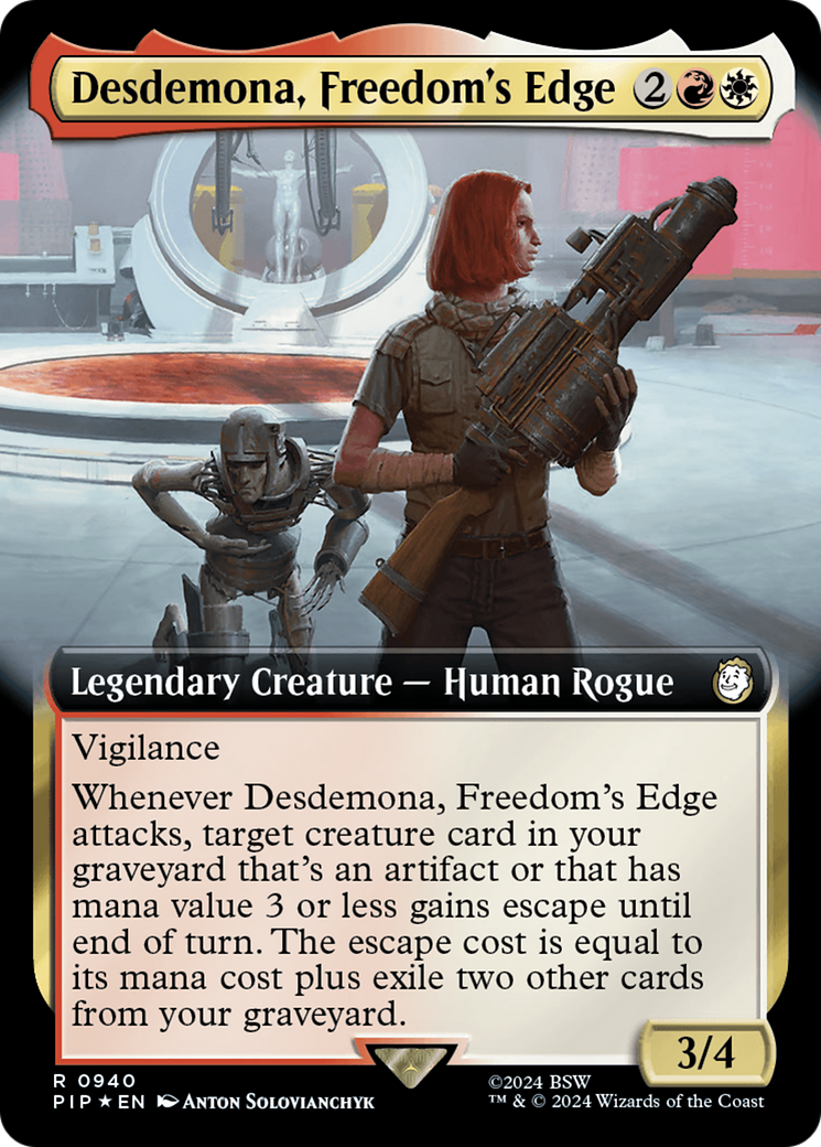 Desdemona, Freedom's Edge (Extended Art) (Surge Foil) [Fallout] | Deep Dive Games St. Marys