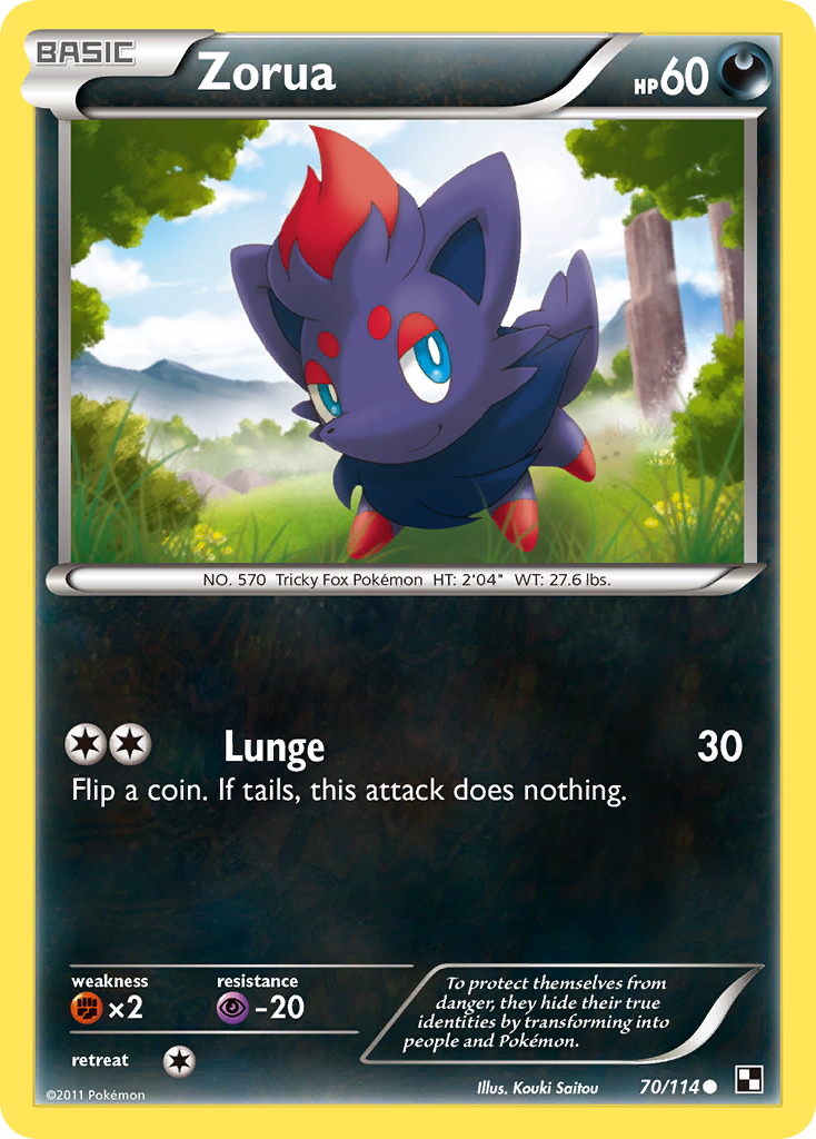 Zorua (70/114) [Black & White: Base Set] | Deep Dive Games St. Marys