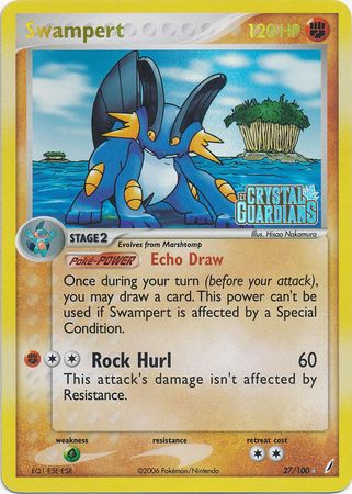 Swampert (27/100) (Stamped) [EX: Crystal Guardians] | Deep Dive Games St. Marys