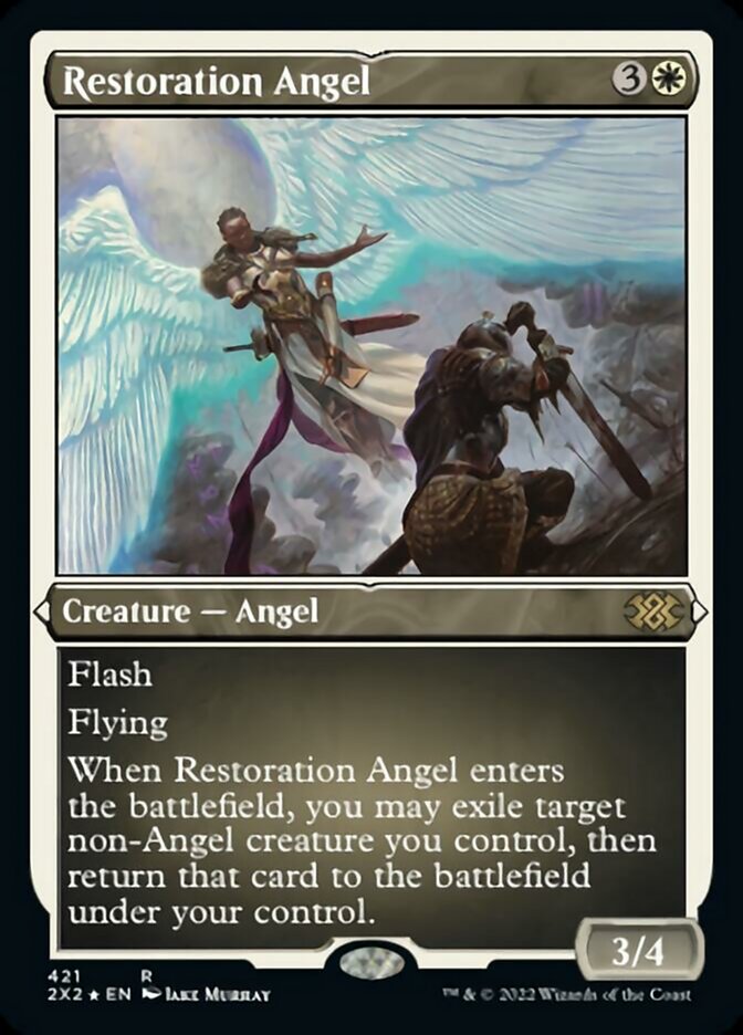 Restoration Angel (Foil Etched) [Double Masters 2022] | Deep Dive Games St. Marys