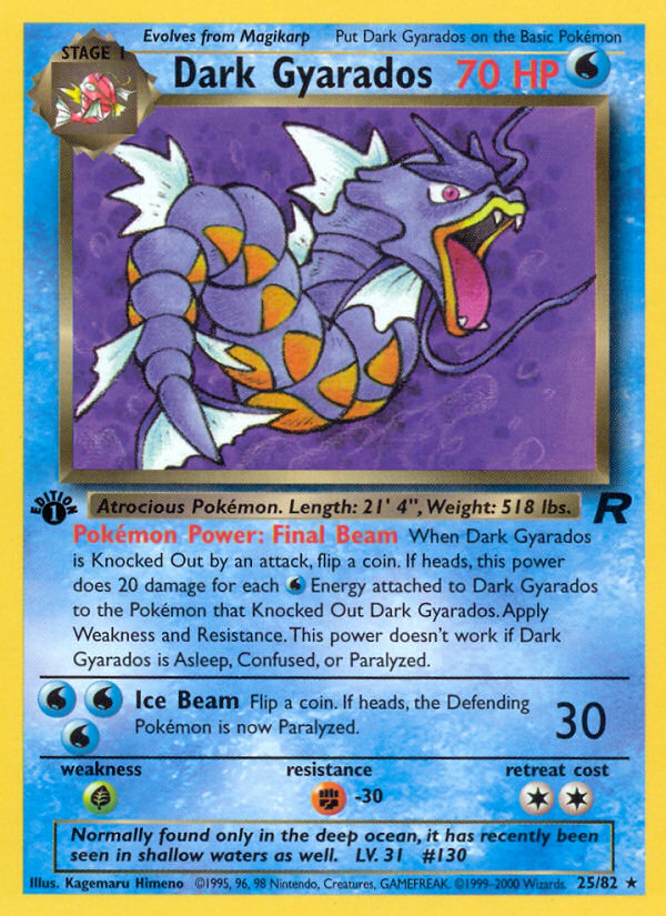 Dark Gyarados (25/82) [Team Rocket 1st Edition] | Deep Dive Games St. Marys