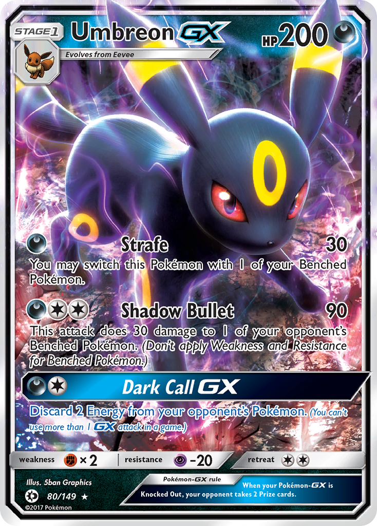 Umbreon GX (80/149) [Sun & Moon: Base Set] | Deep Dive Games St. Marys