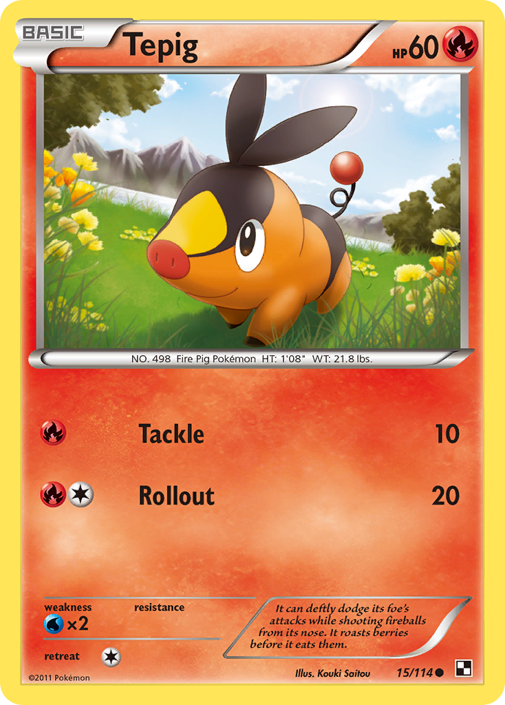 Tepig (15/114) [Black & White: Base Set] | Deep Dive Games St. Marys