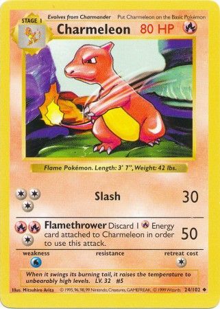 Charmeleon (24/102) [Base Set Shadowless Unlimited] | Deep Dive Games St. Marys