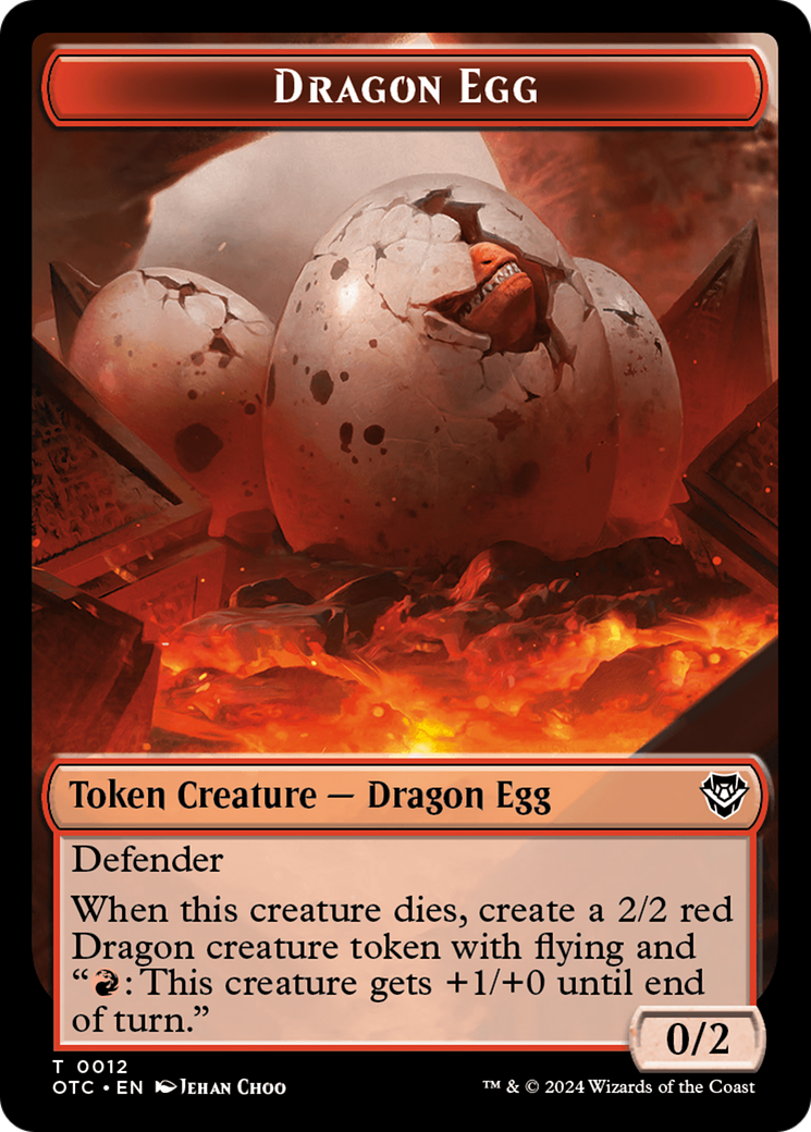 Dragon Egg // Dragon Double-Sided Token [Outlaws of Thunder Junction Commander Tokens] | Deep Dive Games St. Marys