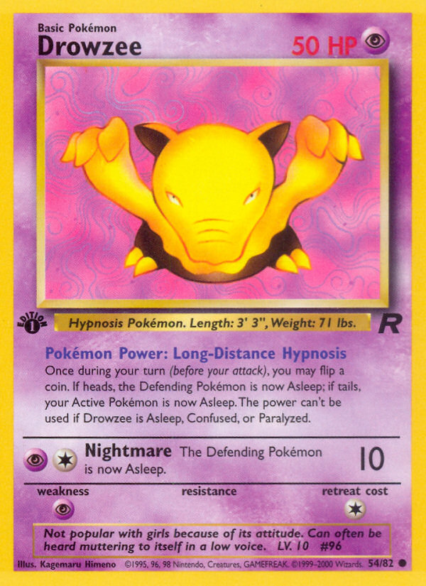 Drowzee (54/82) [Team Rocket 1st Edition] | Deep Dive Games St. Marys