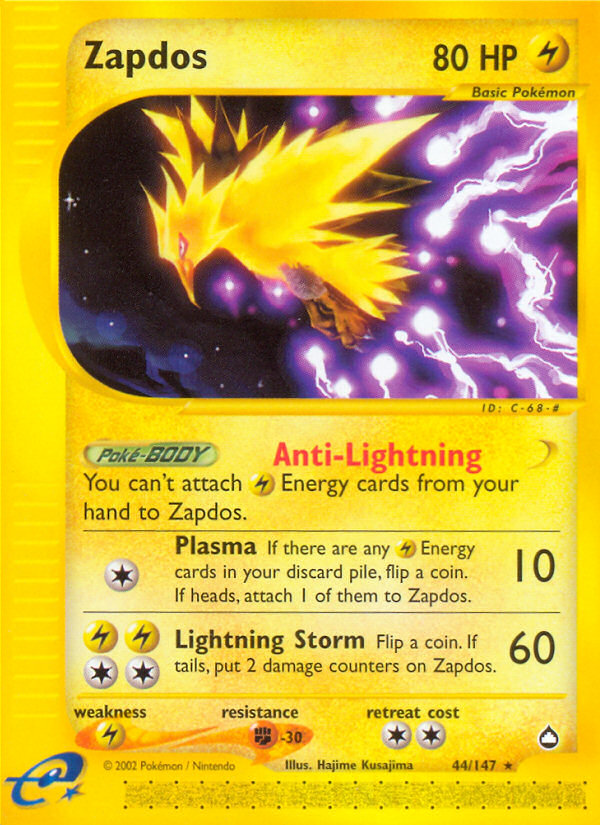 Zapdos (44/147) [Aquapolis] | Deep Dive Games St. Marys