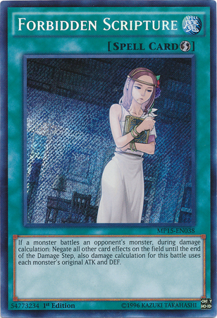 Forbidden Scripture [MP15-EN038] Secret Rare | Deep Dive Games St. Marys