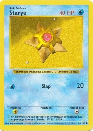 Staryu (65/102) [Base Set Shadowless Unlimited] | Deep Dive Games St. Marys