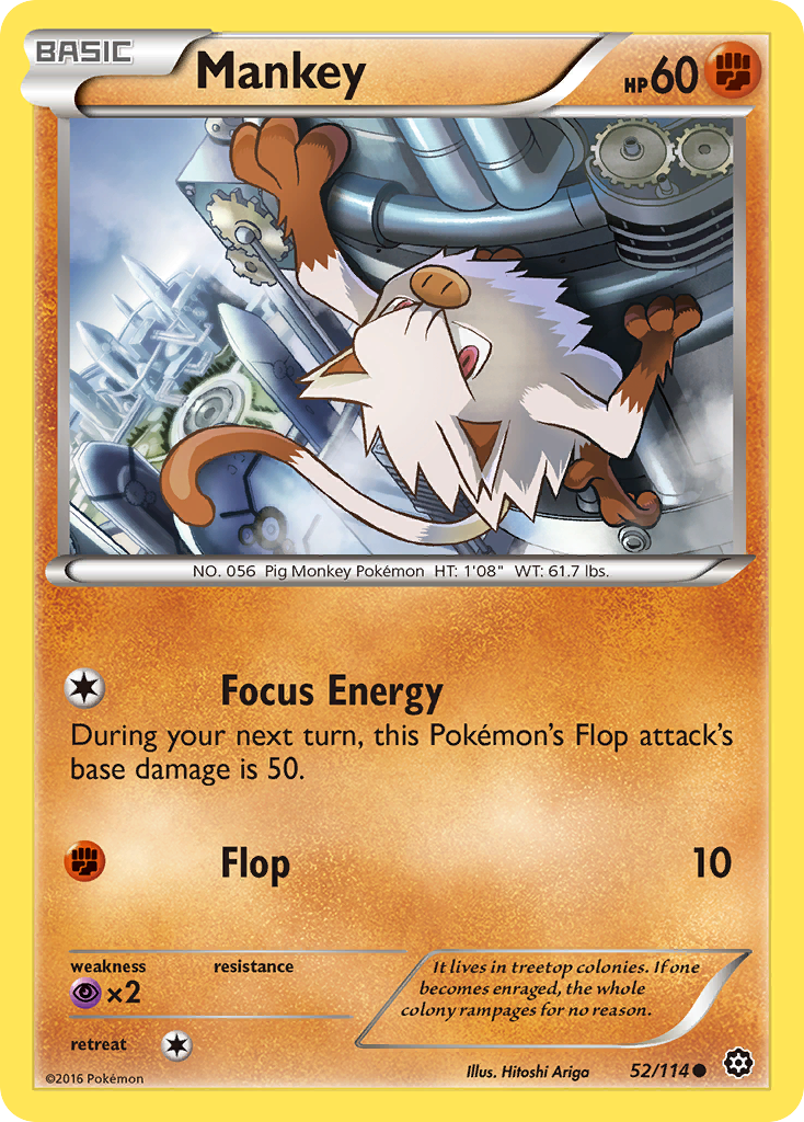 Mankey (52/114) [XY: Steam Siege] | Deep Dive Games St. Marys