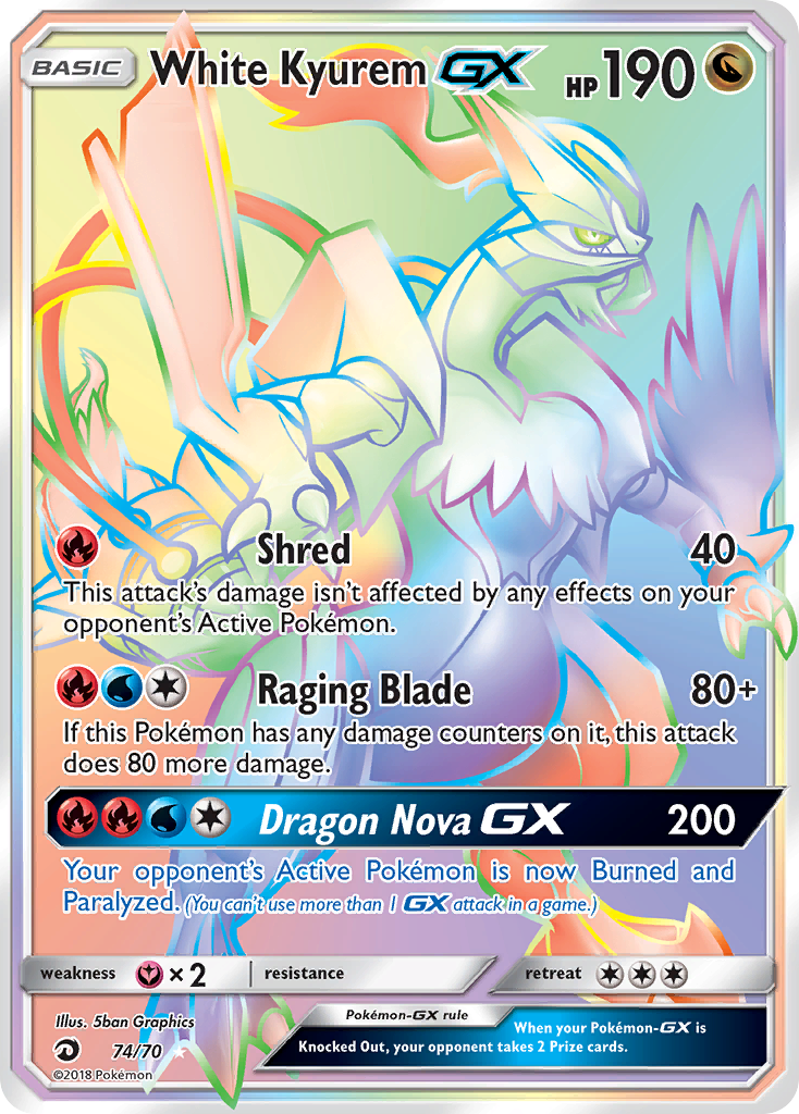 White Kyurem GX (74/70) [Sun & Moon: Dragon Majesty] | Deep Dive Games St. Marys