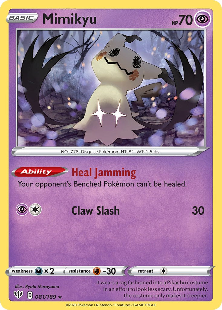 Mimikyu (081/189) (Cosmos Holo) [Sword & Shield: Darkness Ablaze] | Deep Dive Games St. Marys