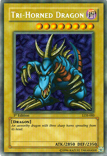 Tri-Horned Dragon [LOB-000] Secret Rare | Deep Dive Games St. Marys