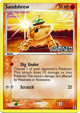 Sandshrew (82/113) (Stamped) [EX: Delta Species] | Deep Dive Games St. Marys