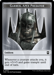 Garruk, Apex Predator Emblem // Saproling Double-Sided Token [Modern Horizons 3 Commander Tokens] | Deep Dive Games St. Marys