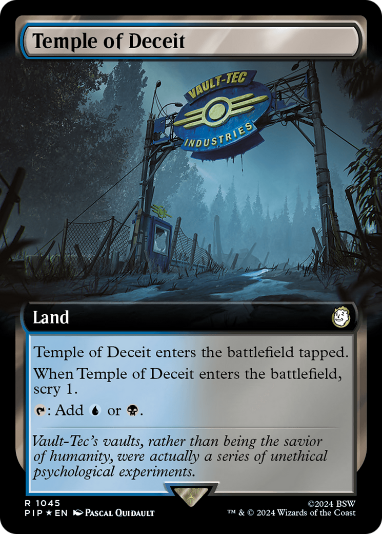 Temple of Deceit (Extended Art) (Surge Foil) [Fallout] | Deep Dive Games St. Marys
