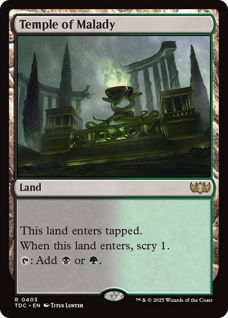 Temple of Malady [Tarkir: Dragonstorm Commander] | Deep Dive Games St. Marys