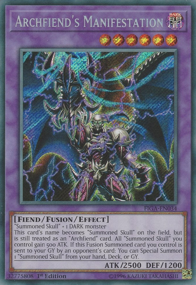 Archfiend's Manifestation [FIGA-EN034] Secret Rare | Deep Dive Games St. Marys