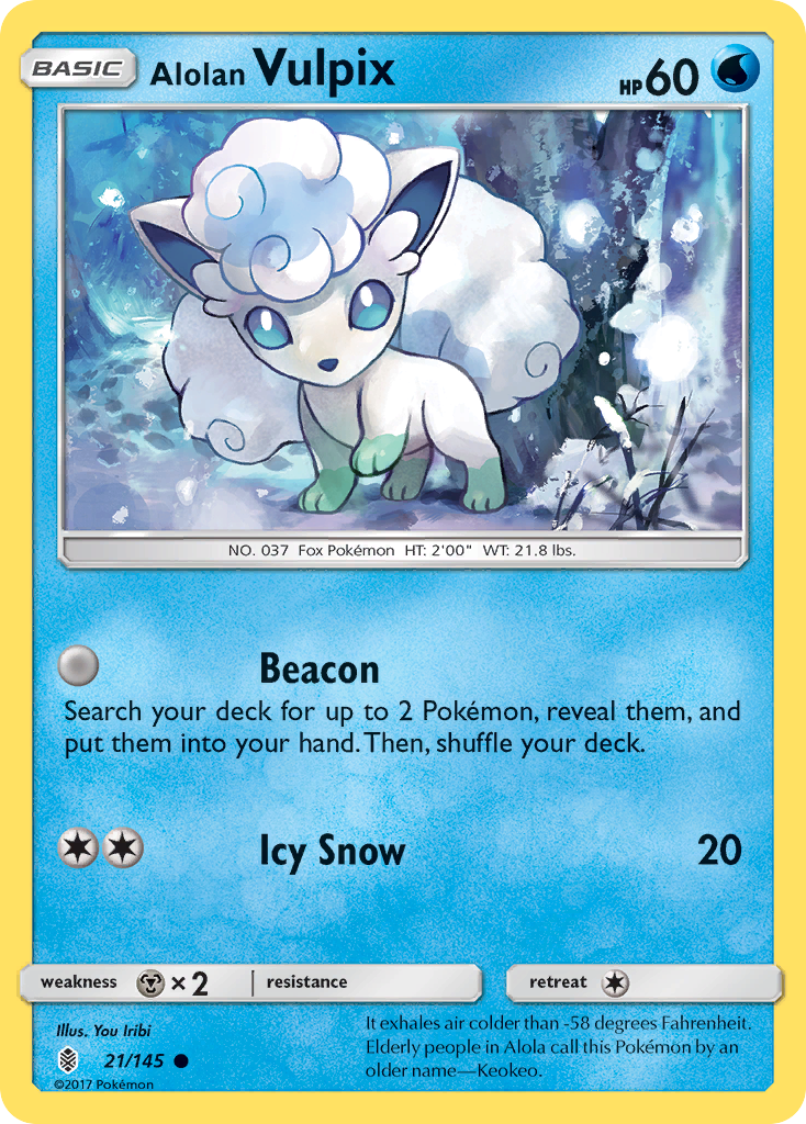 Alolan Vulpix (21/145) [Sun & Moon: Guardians Rising] | Deep Dive Games St. Marys