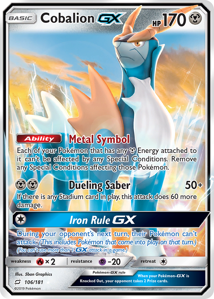 Cobalion GX (106/181) [Sun & Moon: Team Up] | Deep Dive Games St. Marys