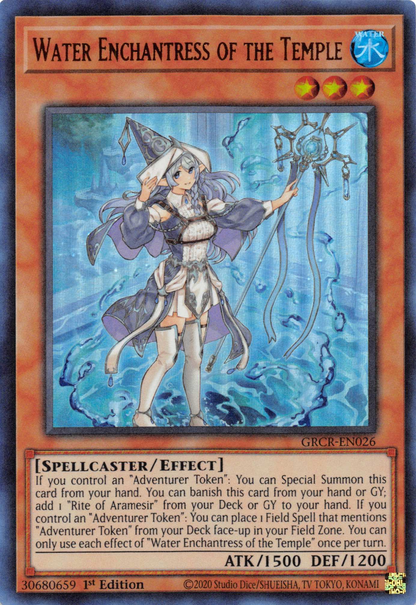 Water Enchantress of the Temple [GRCR-EN026] Ultra Rare | Deep Dive Games St. Marys